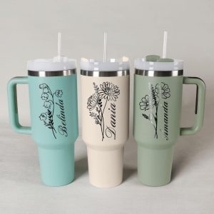 Personalized 40oz Tumbler: Perfect Bridesmaid Gift with Custom Design & Straw